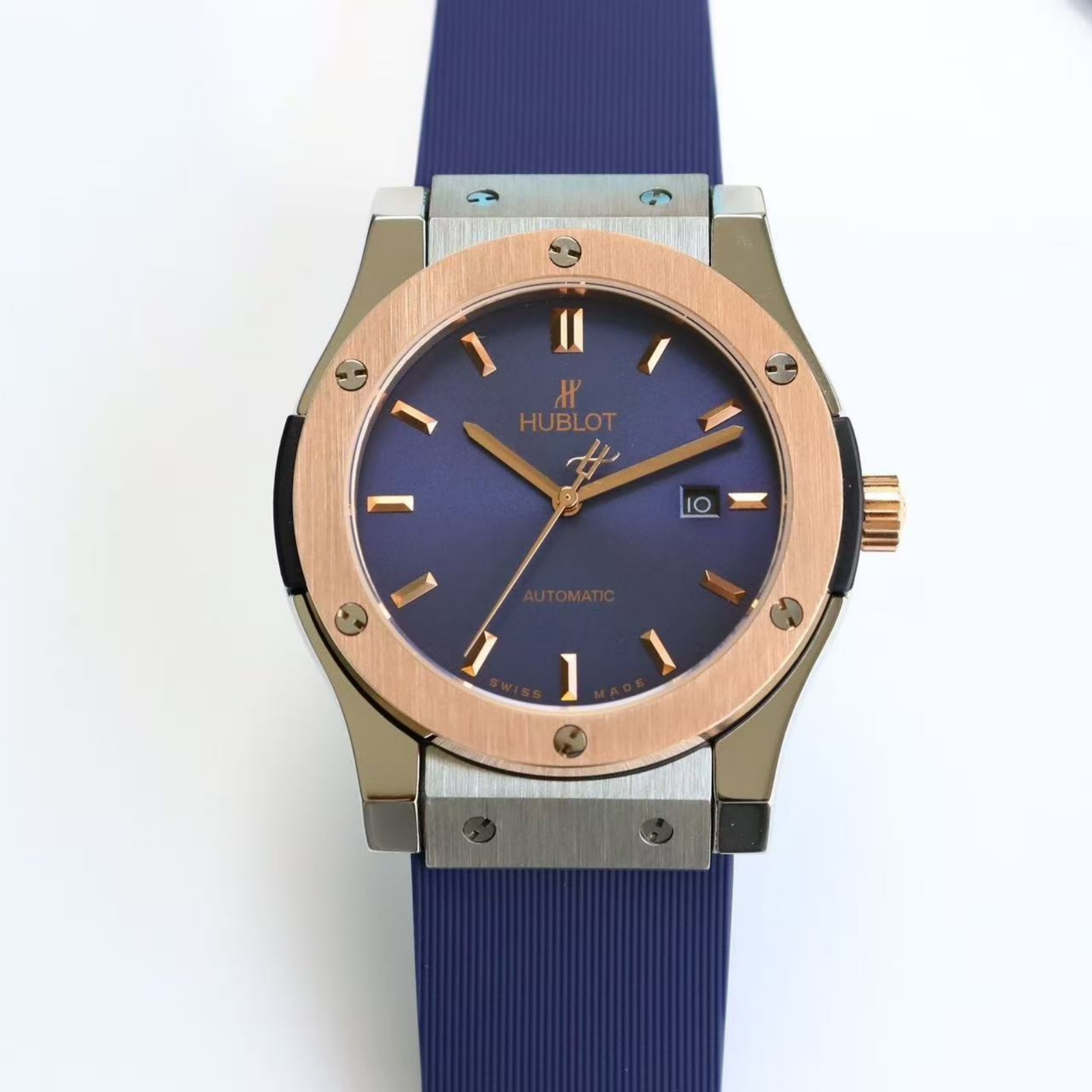 Classic Fusion Collection Blue Dial Blue Gummy Strap 42mm Men Watch
