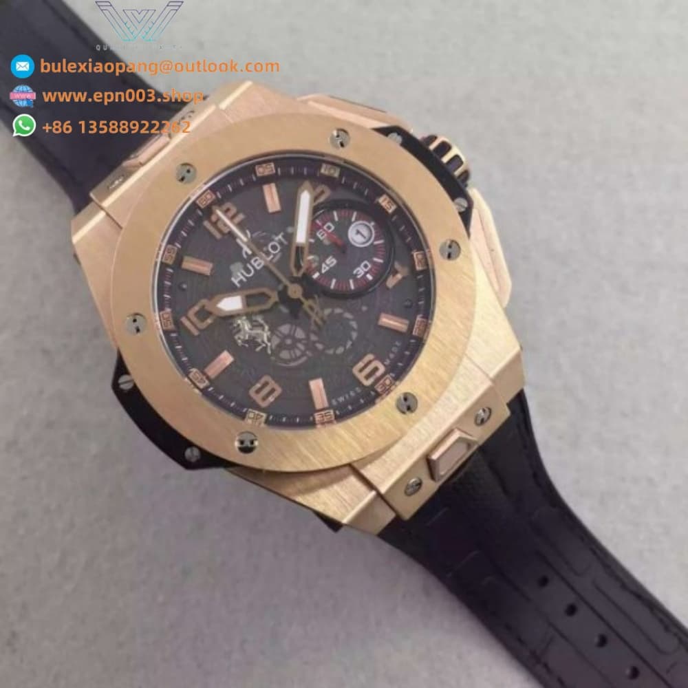 Big Bang Ferrari Limited Edition RG Black Dial Black Rubber Strap 45mm Men Watch