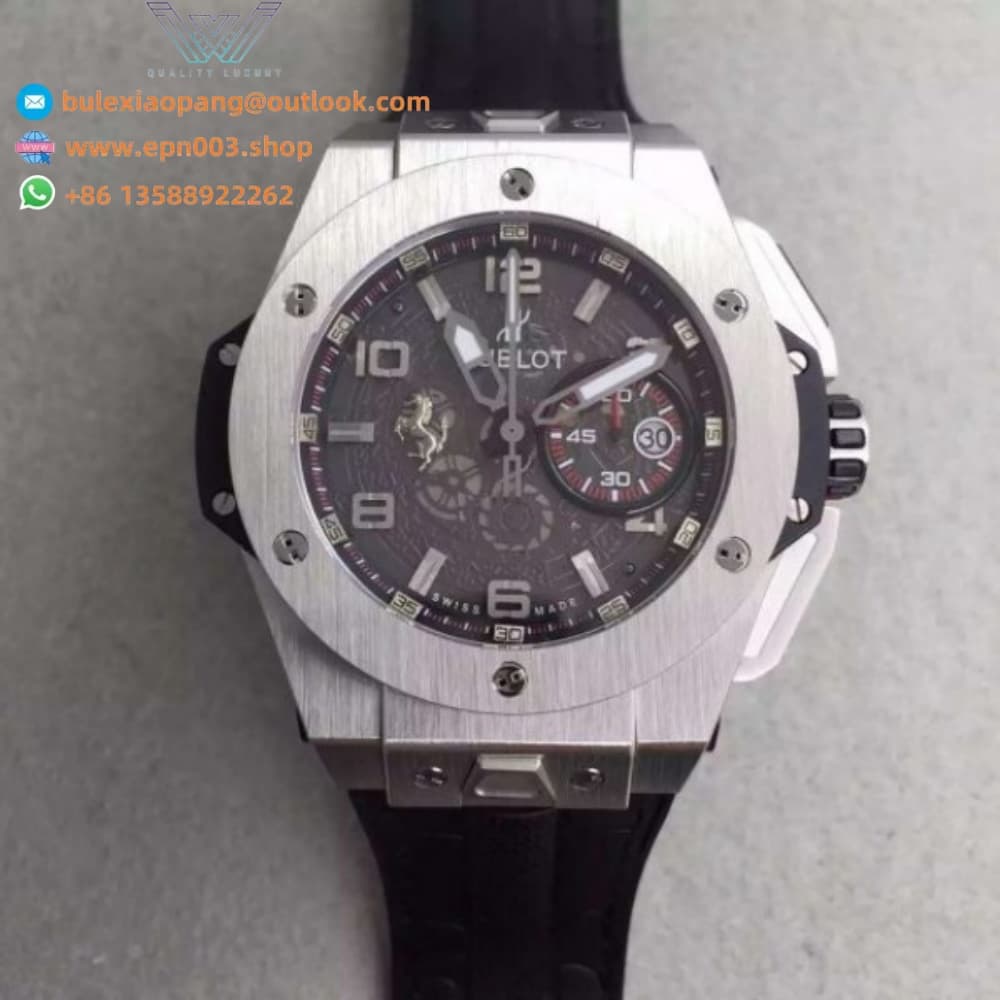 Big Bang Ferrari Limited Edition SS Black Dial Black Rubber Strap 45mm Men Watch