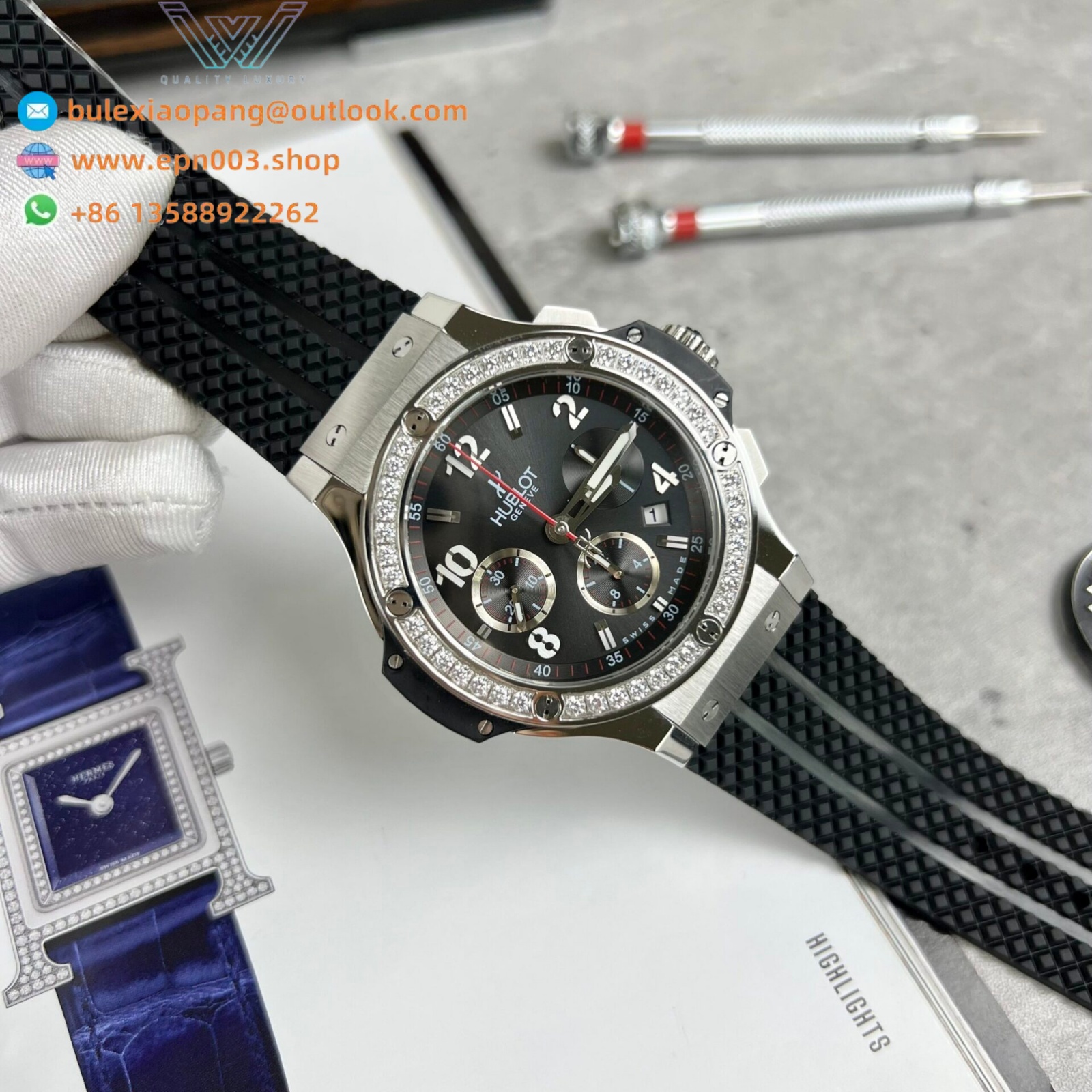Big Bang Geneve Chronograph With Diamonds Bezel 44mm Men Watch