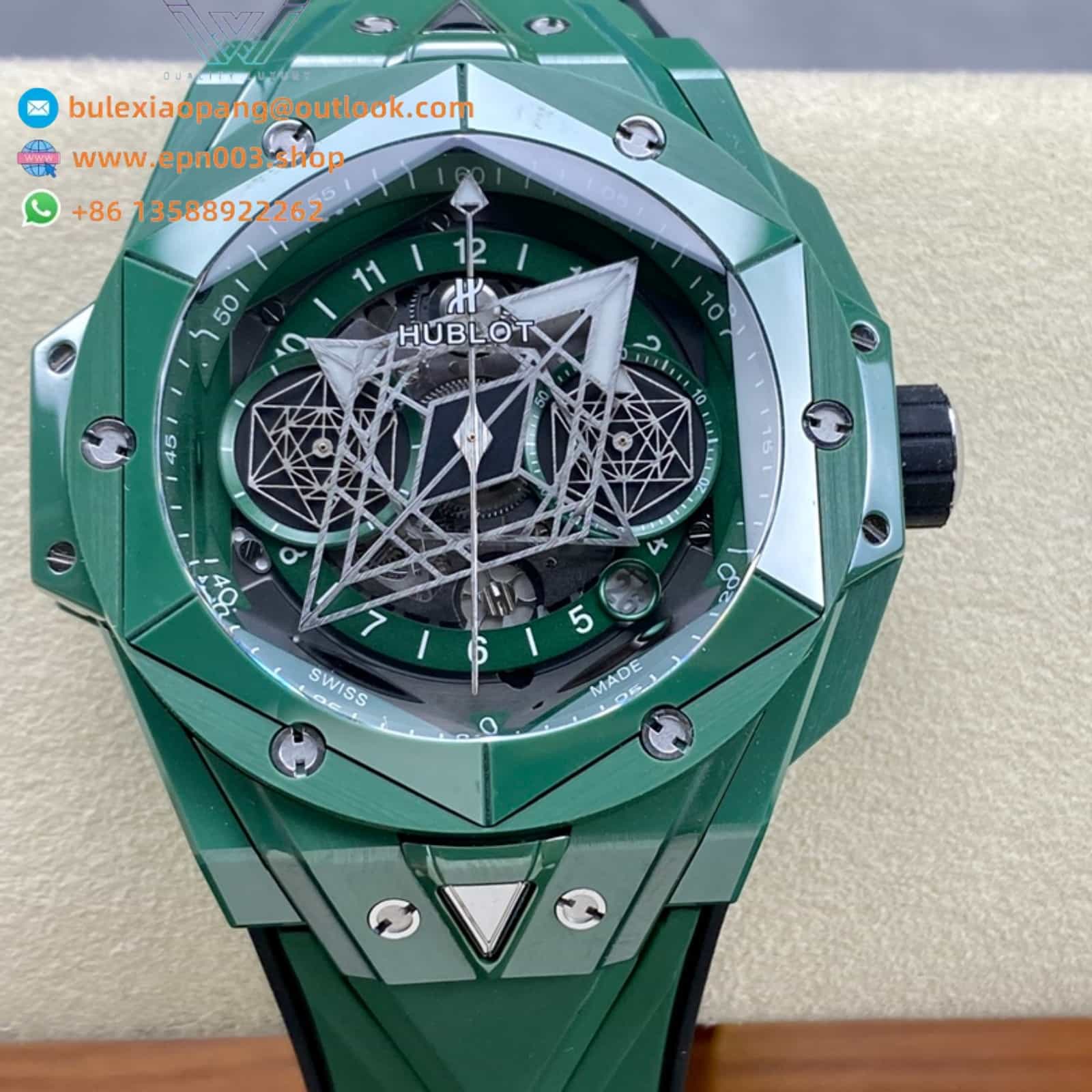 Big Bang Sang Bleu II Watch Ceramic Green 44mm Men Watch