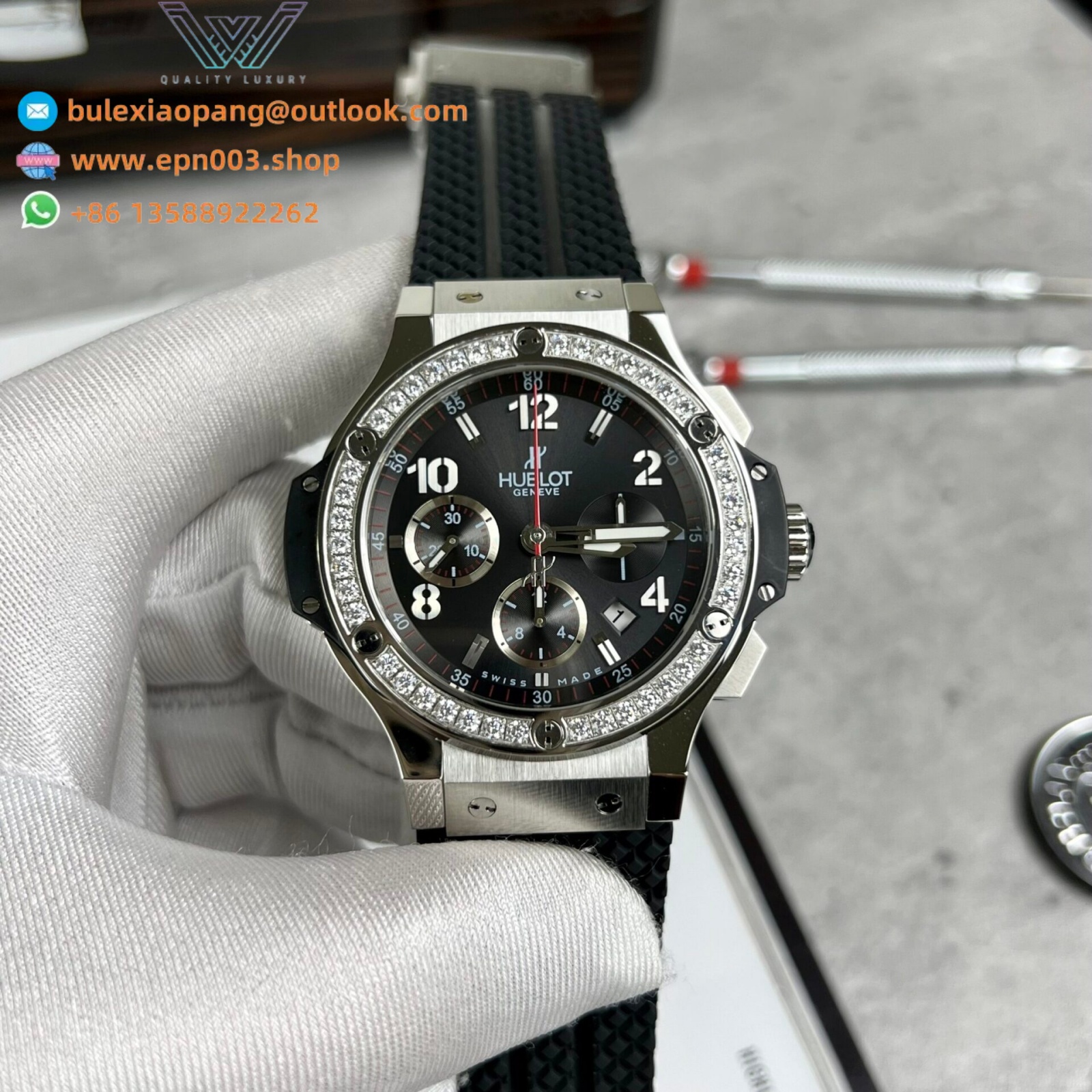 Big Bang Geneve Chronograph With Diamonds Bezel 44mm Men Watch