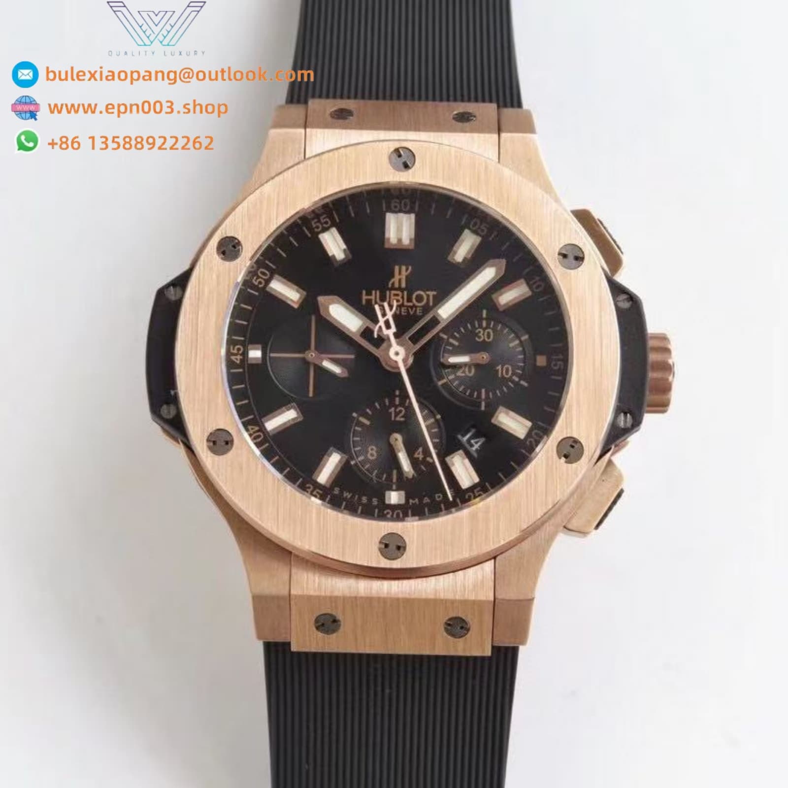 Big Bang Chronograph King Gold Black Dial 301.PX.1180.RX 44mm Men Watch