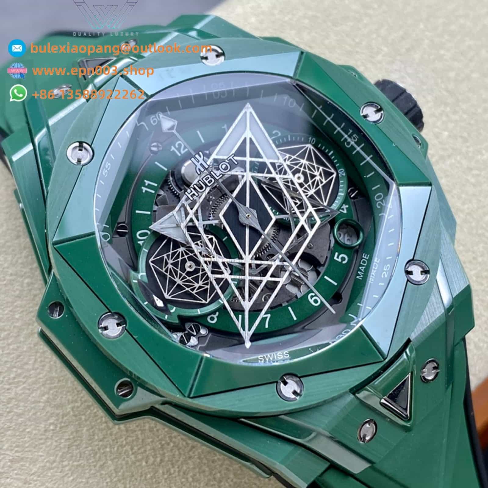 Big Bang Sang Bleu II Watch Ceramic Green 44mm Men Watch