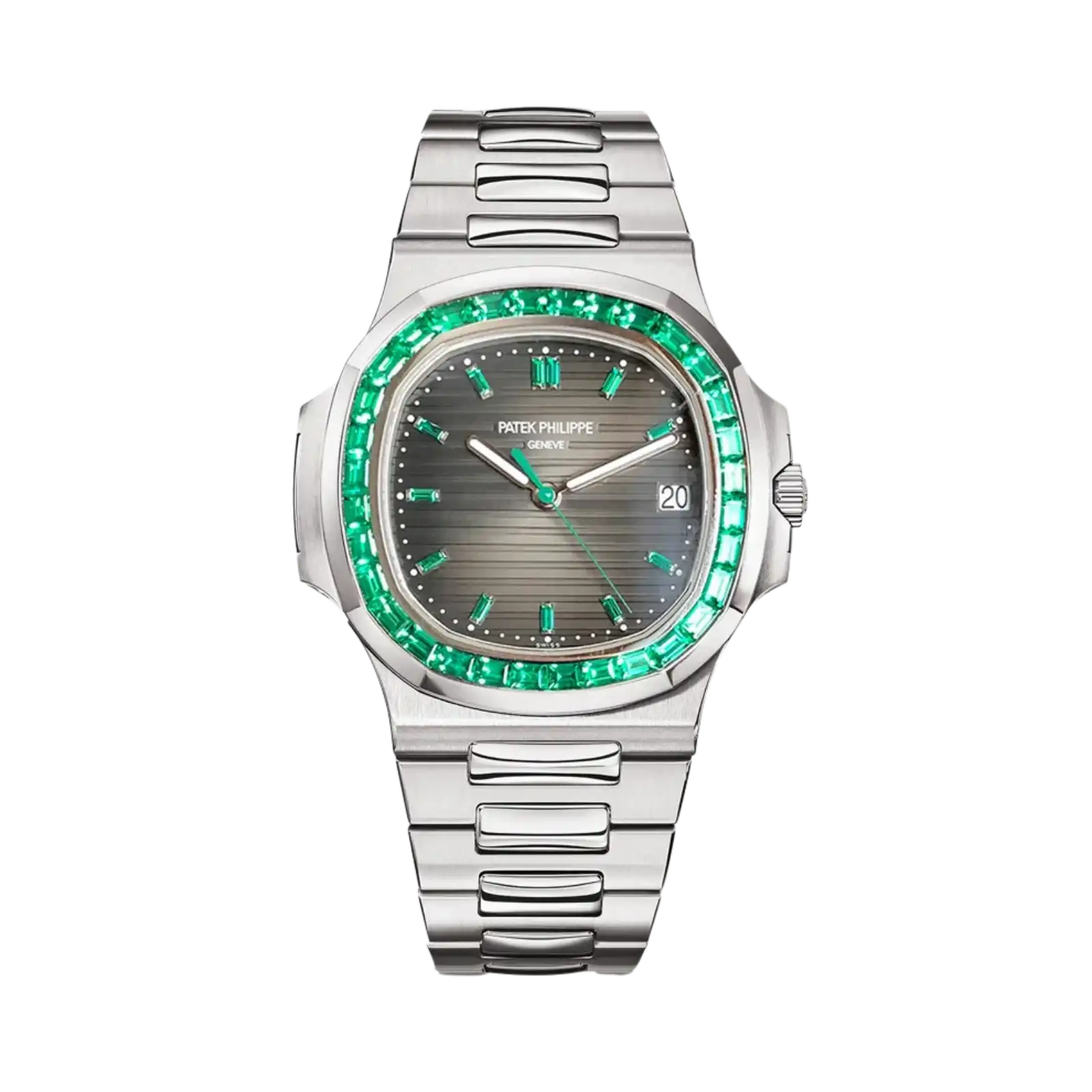 Nautilus 5711/113P-001 Platinum Emeralds Black Dial 40mm Men Watch