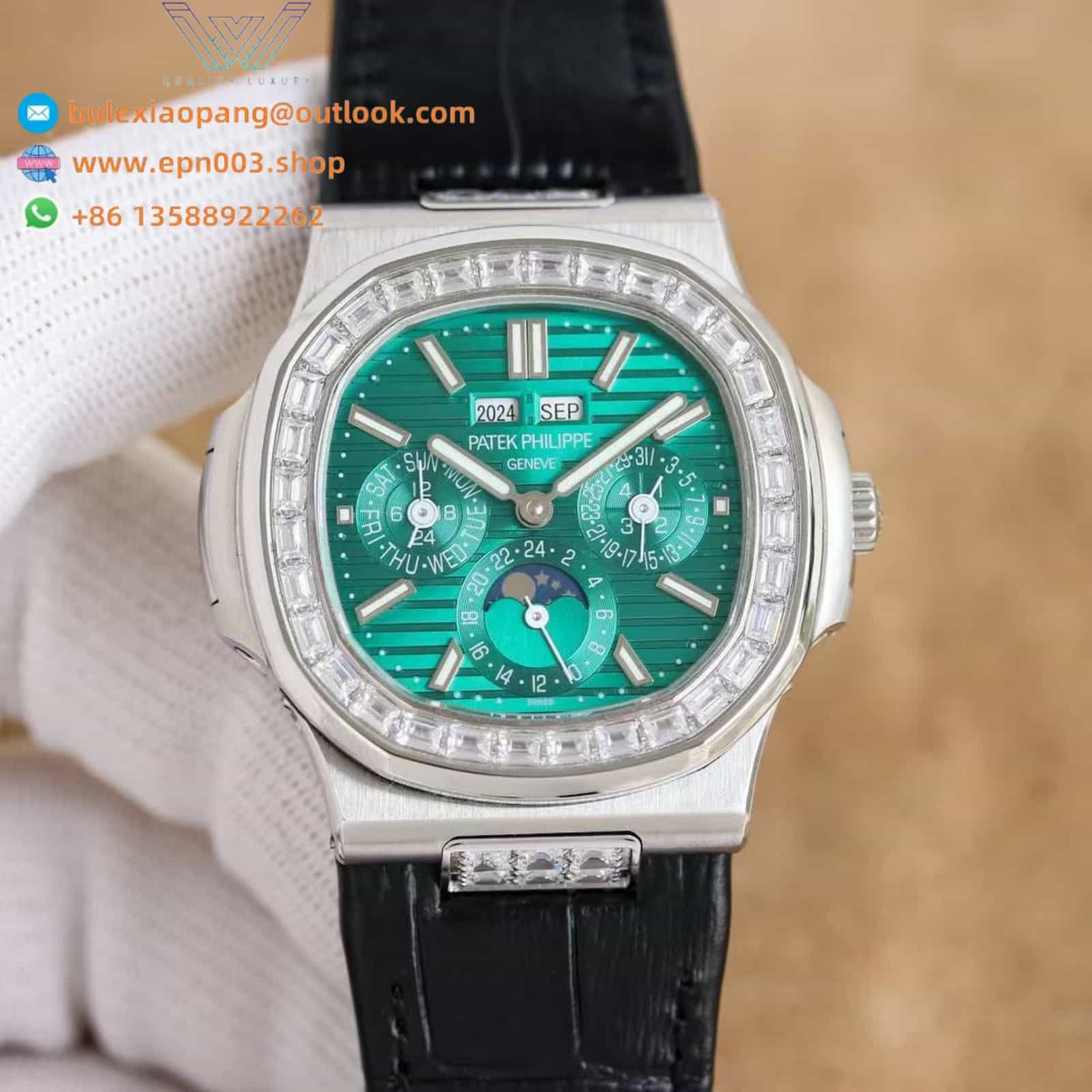 Nautilus 5740/1g with Moissanite Diamond 40mm Men Watch