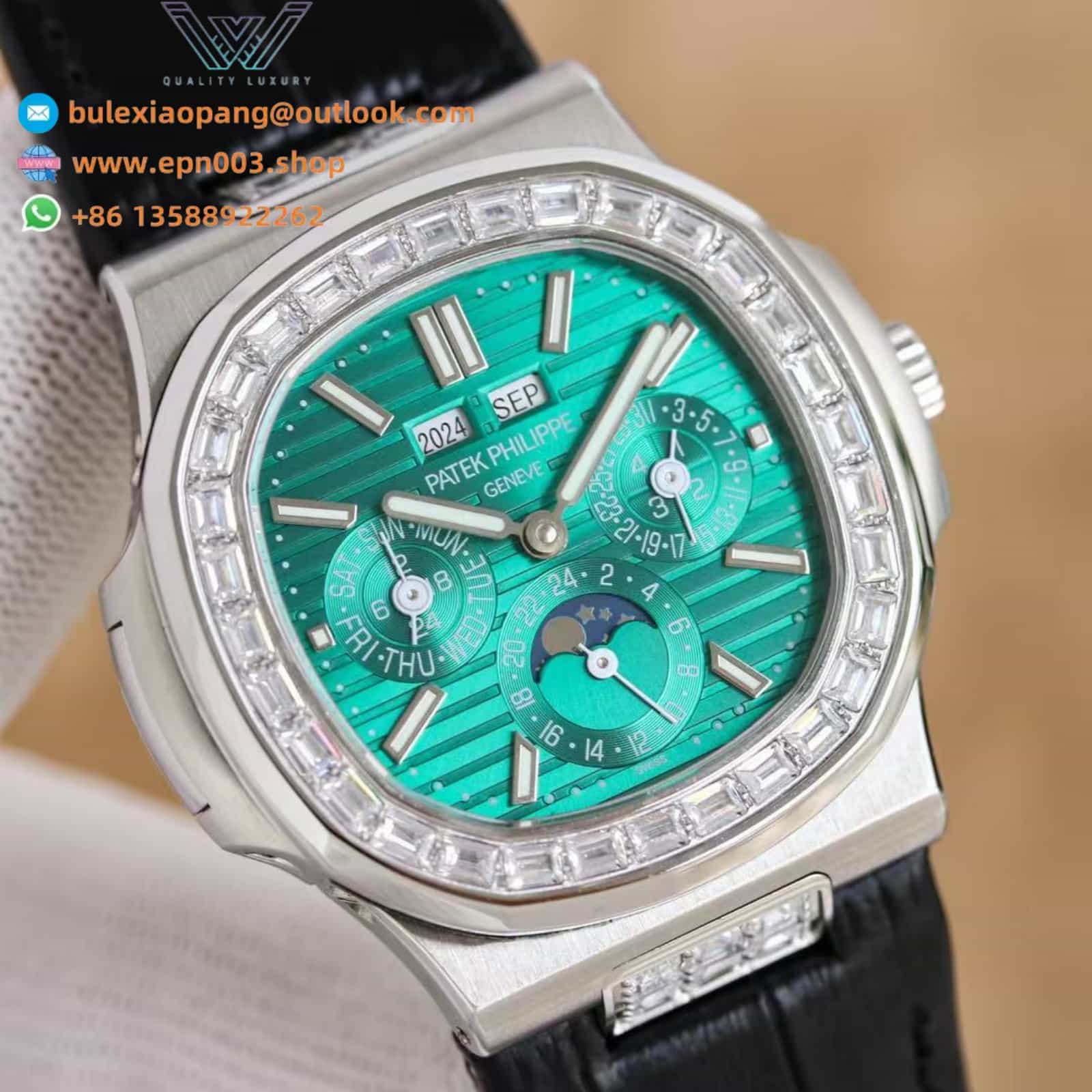 Nautilus 5740/1g with Moissanite Diamond 40mm Men Watch