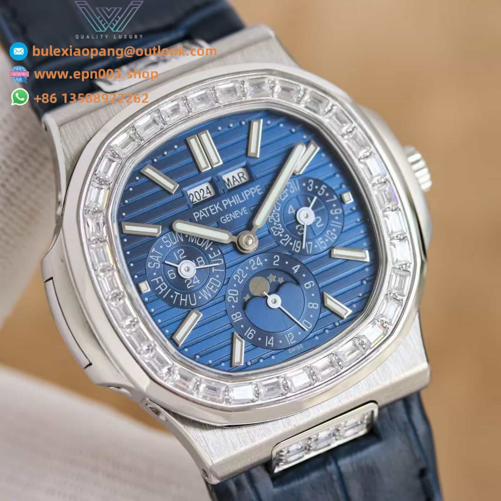 Nautilus 5740/1g-002 with Moissanite Diamond 40mm Men Watch