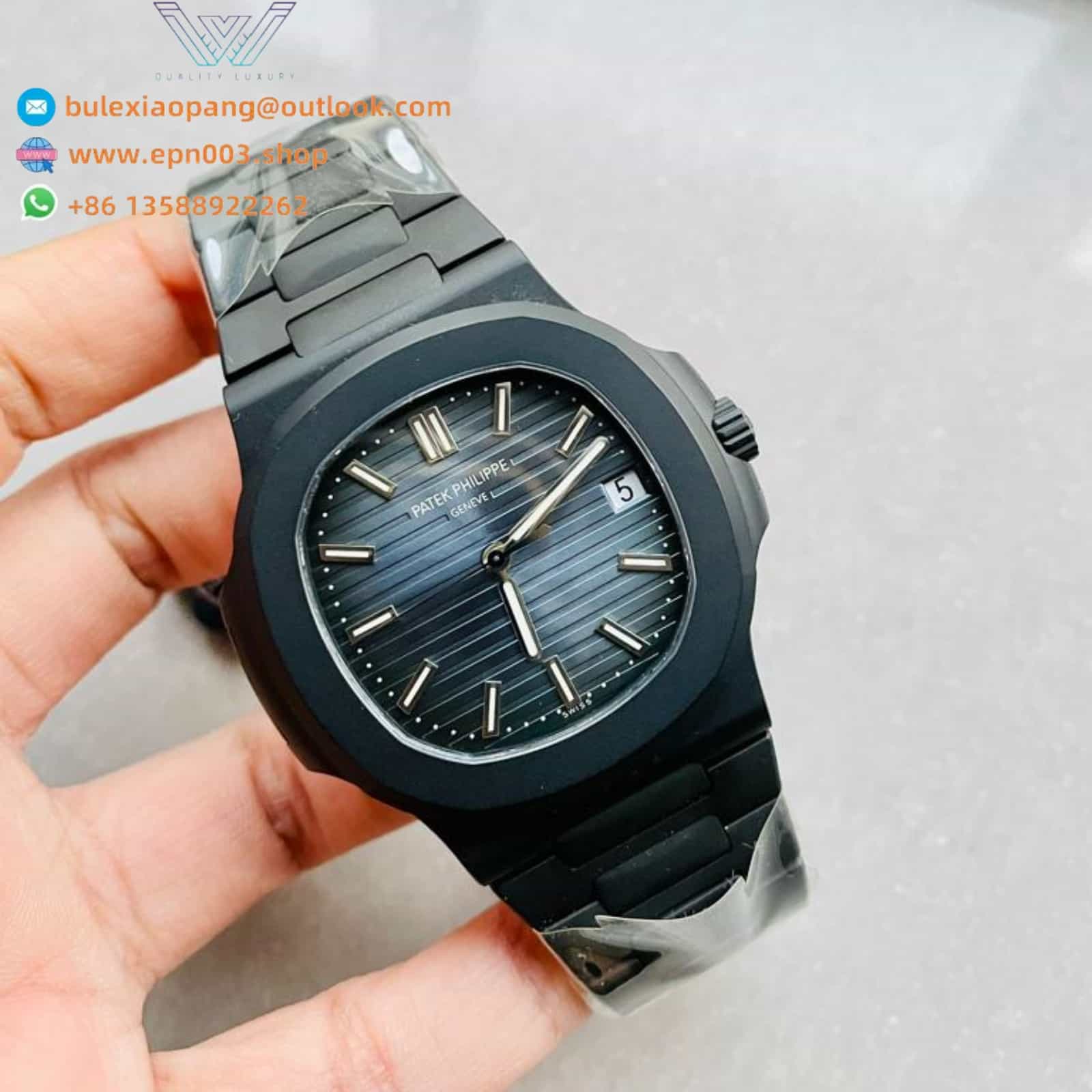 Nautilus 5711 Black Venom Watch in Blue Dial 40mm Men Watch