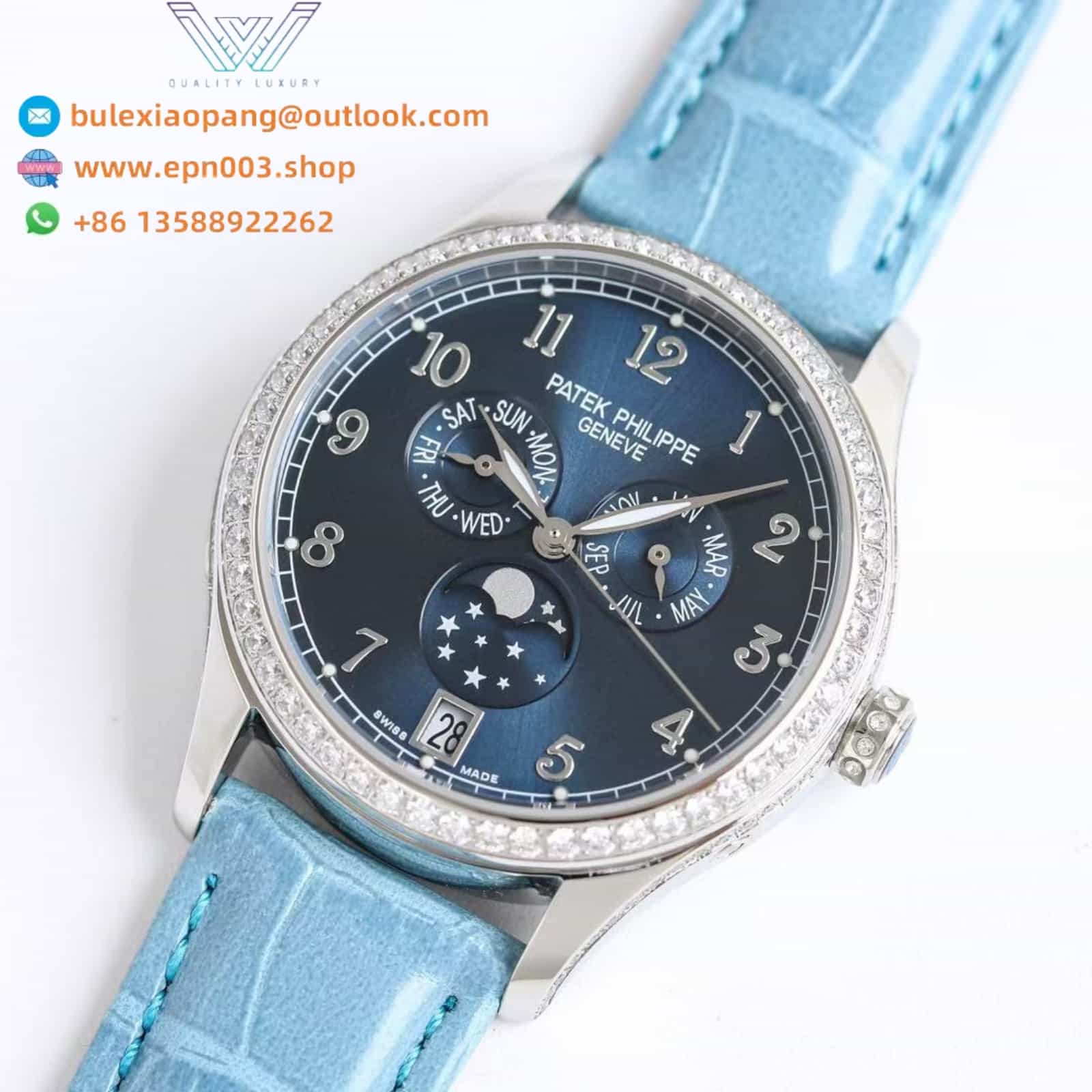 Complications 4947G Blue Dial Leather Strap 38mm Women Watch