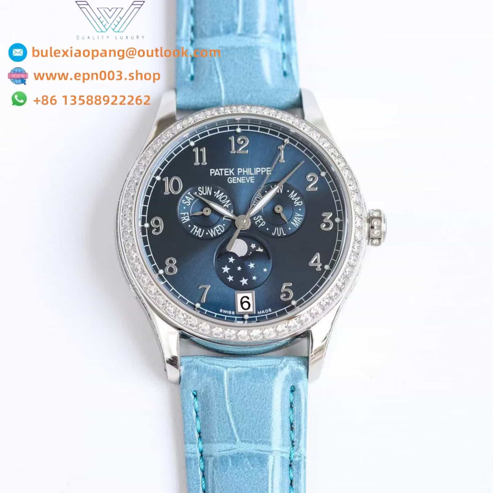 Complications 4947G Blue Dial Leather Strap 38mm Women Watch