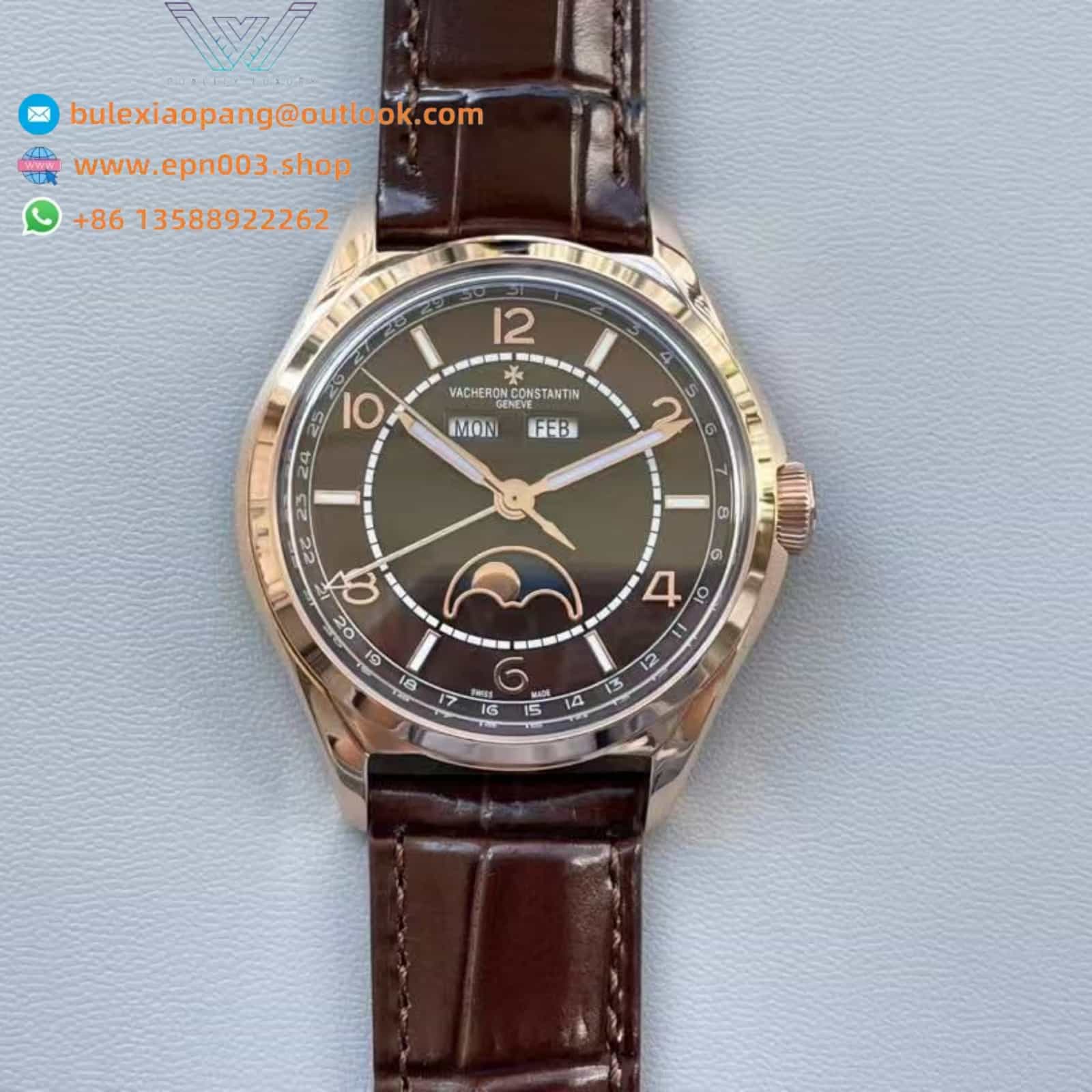 Fiftysix Complete Calendar Pink Rose Gold Brown Dial 4000e/000r-B065 - Brand New 40mm Men Watch