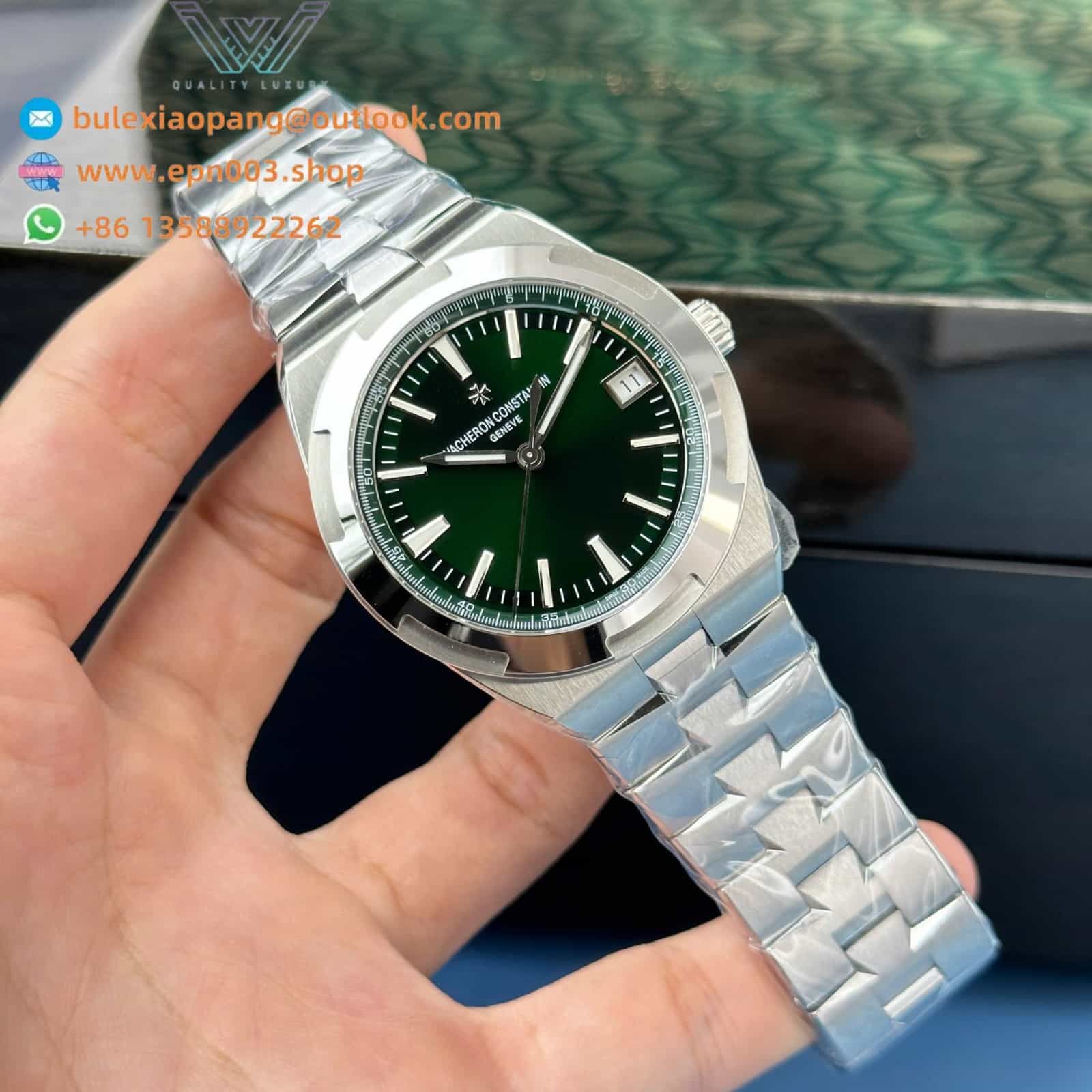 Overseas 4500V  Watch Green Dial 41mm Men Watch