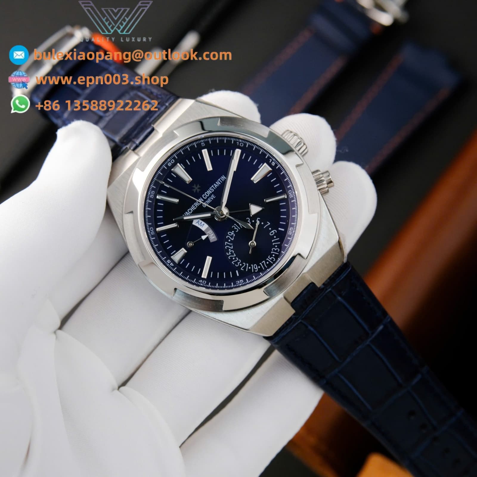 Overseas Dual Time 7900V Watch Blue Dial 41mm Men Watch