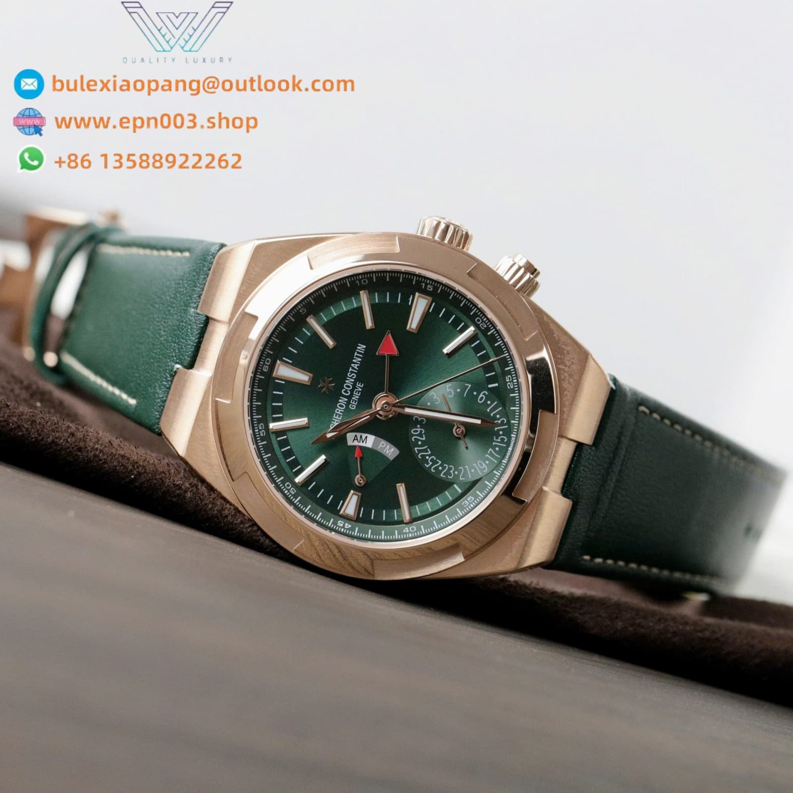 Overseas Dual Time 7900V Green 41mm Men Watch