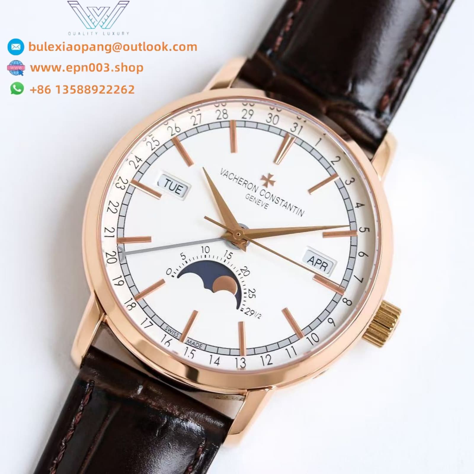 Traditionnelle Complete Calendar Pink Gold 41mm Men Watch