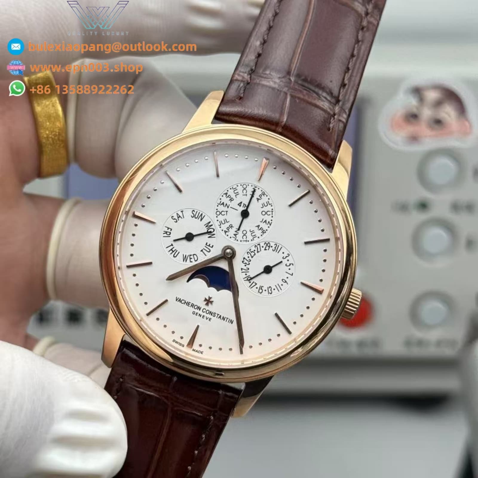 Patrimony Perpetual Calendar Ultra-Thin Pink Gold 41mm Men Watch