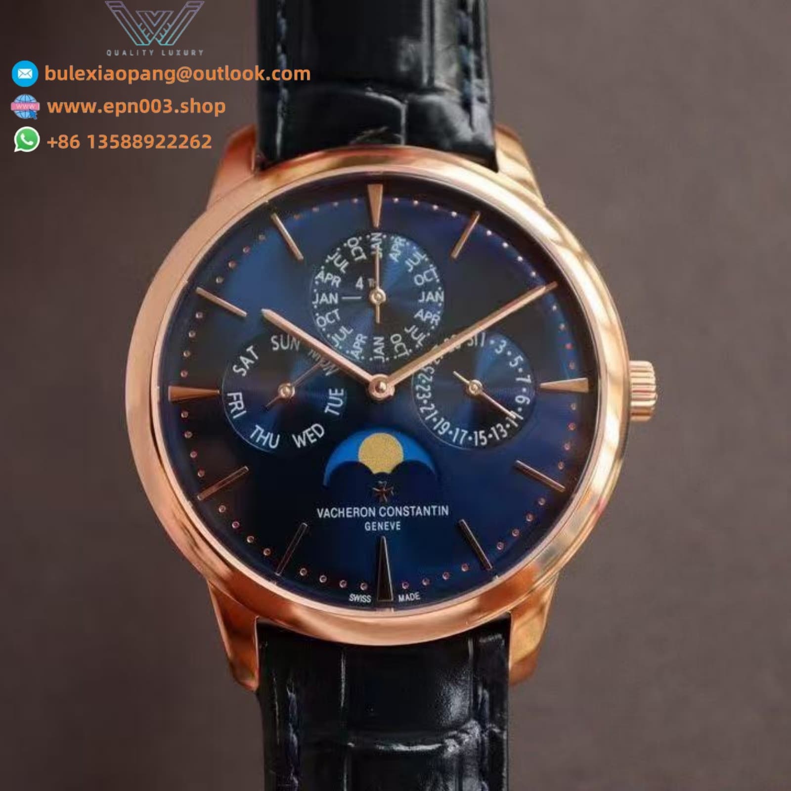 Patrimony Perpetual Calendar Ultra-Thin Pink Gold 41mm Men Watch