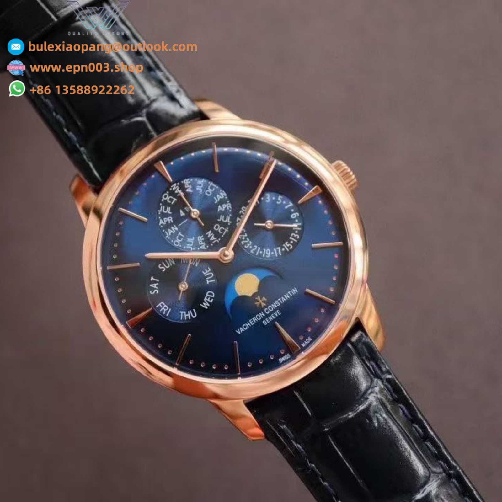 Patrimony Perpetual Calendar Ultra-Thin Pink Gold 41mm Men Watch