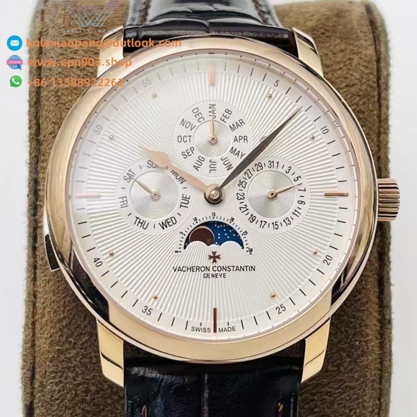 Patrimony Perpetual Calendar Ultra-Thin Pink Gold 41mm Men Watch