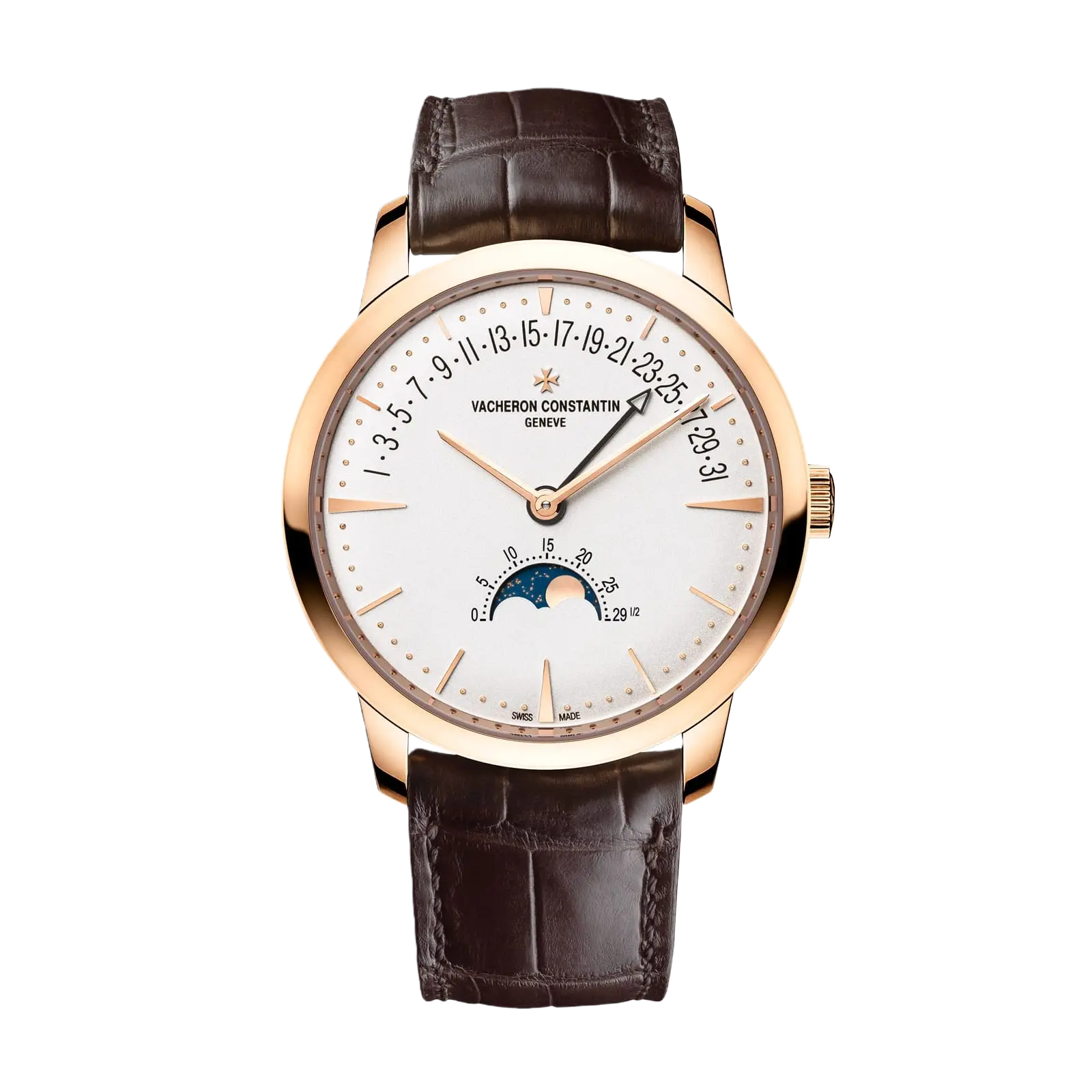 patrimony moon phase retrograde date pink gold 42.5 mm Men Watch