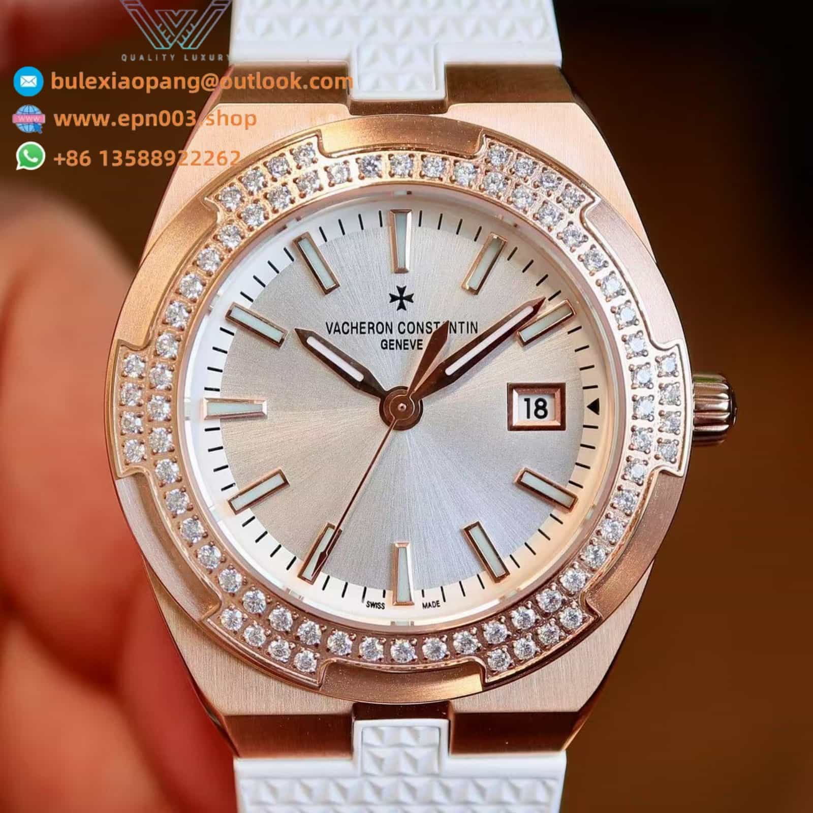 Overseas Quartz Pink Gold 33mm Women Watch