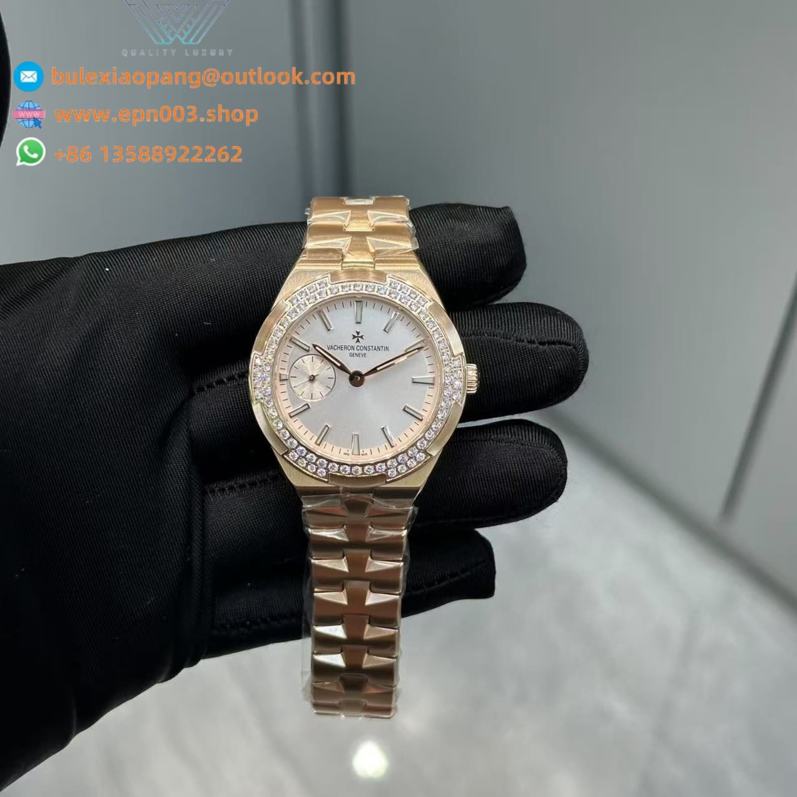 Overseas Self-Winding Pink Gold 37mm 2305V/100A-B078 - Women Watch