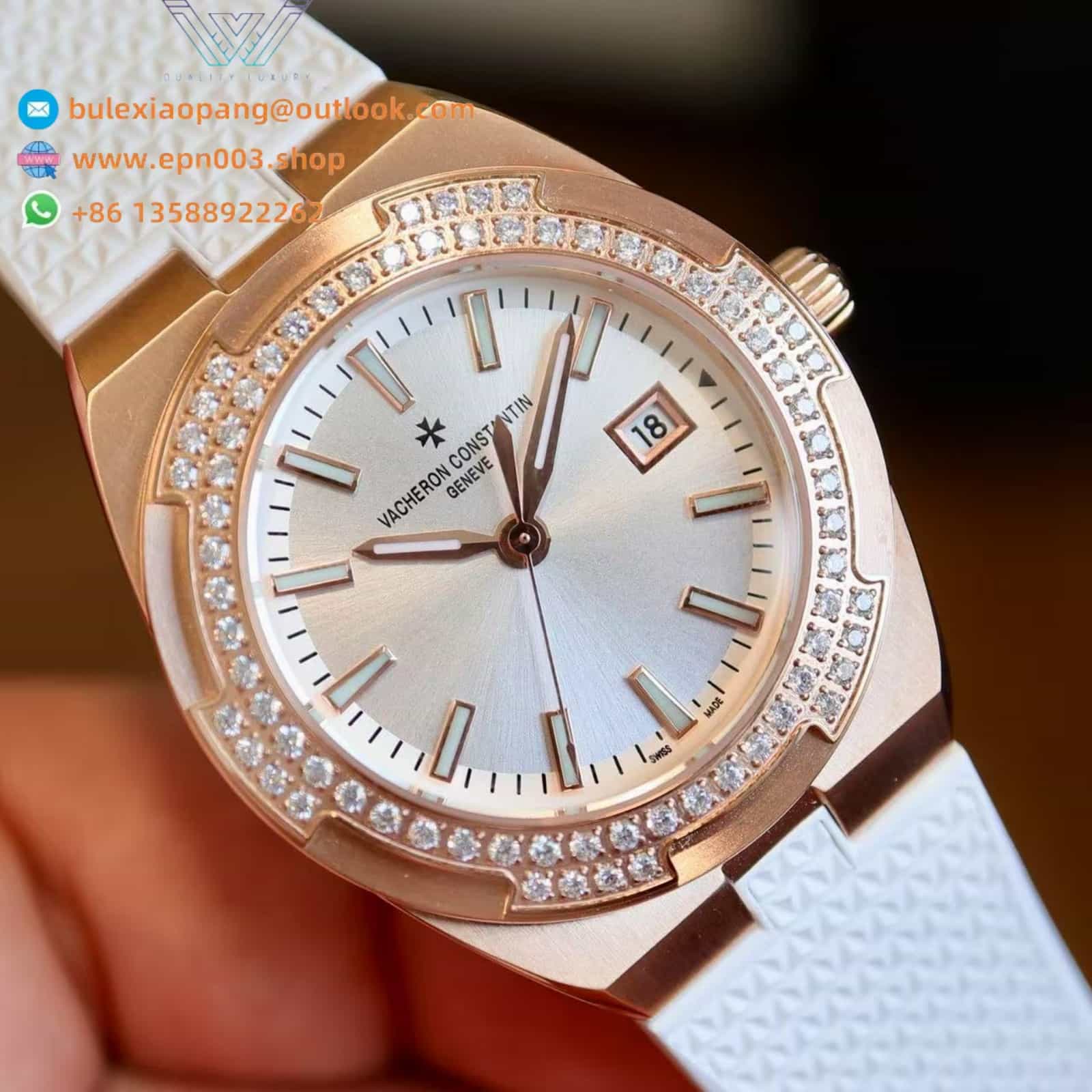 Overseas Quartz Pink Gold 33mm Women Watch