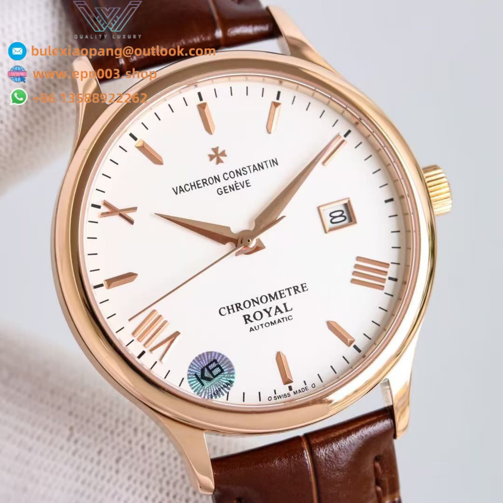 Patrimony White Dial Pink Gold 40mm Men Watch