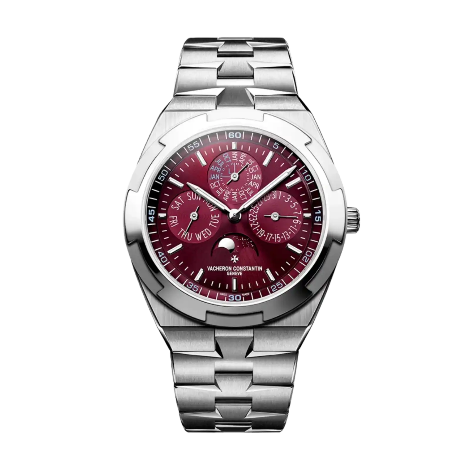 Overseas Perpetual Calendar 18ct White Gold Burgundy Dial 41.5mm Men Watch