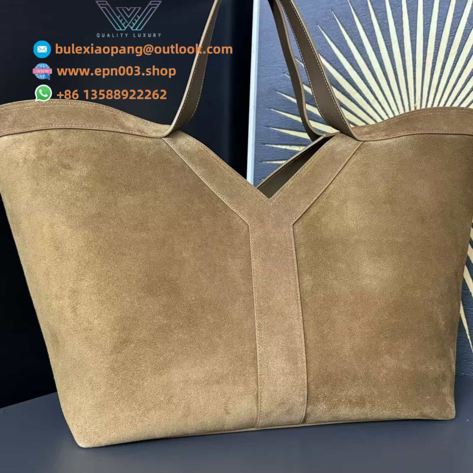 Y MAXI TOTE IN SUEDE DRY GRAIN - 839976C0X0W2795