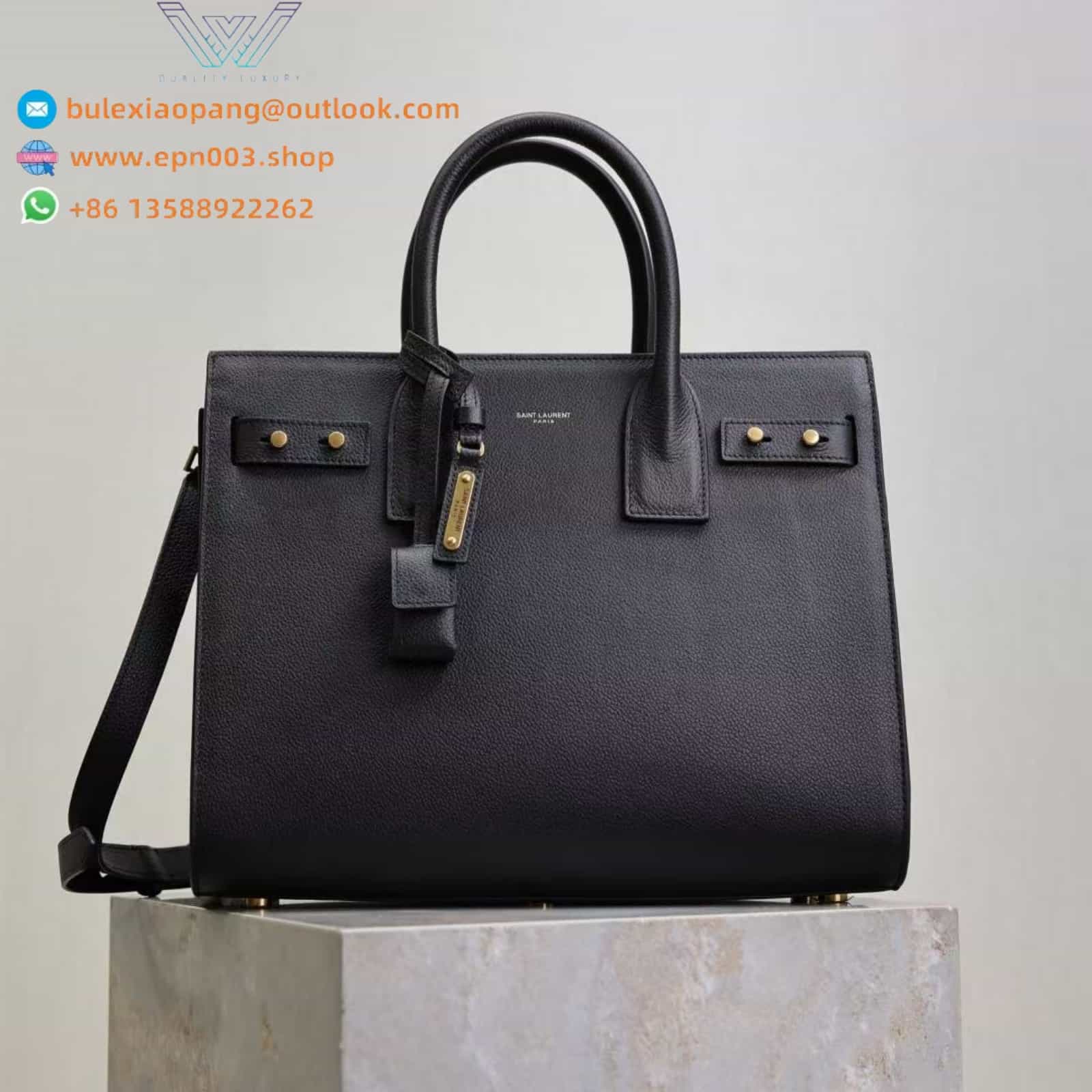 SAC DE JOUR THIN LARGE BAG IN GRAINED LEATHER PURPLE - 631526DTI0W1000