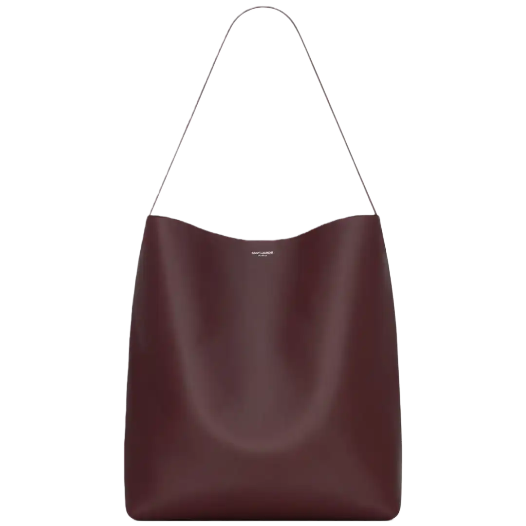 SAINT LAURENT PARIS BOLD HOBO BAG IN SMOOTH LEATHER HOT WINE - 845383AAFHJ6195