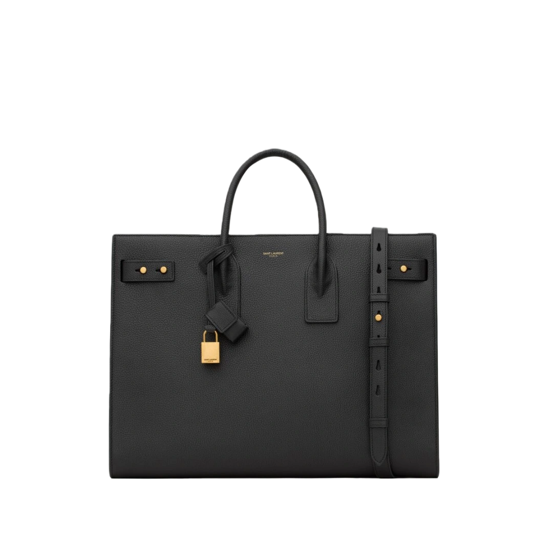 SAC DE JOUR THIN LARGE BAG IN GRAINED LEATHER PURPLE - 631526DTI0W1000