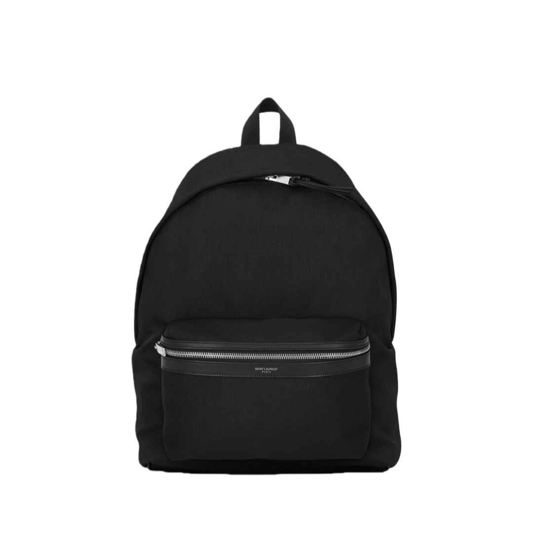 BACKPACKS CITY BACKPACK IN CANVAS, NYLON AND LEATHER BLACK - 534967FAEYY1000