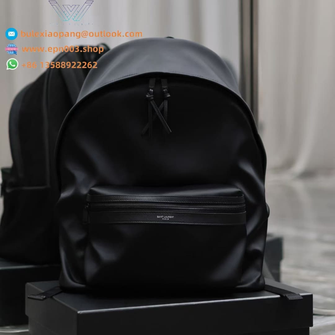 BACKPACKS CITY BACKPACK IN ECONYL®, SMOOTH LEATHER AND NYLON BLACK - 534967FAEY21000