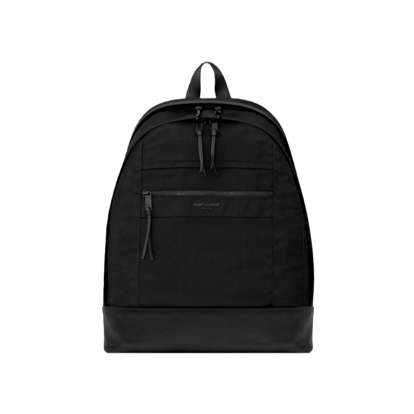 BACKPACKS CITY BACKPACK IN NYLON CANVAS AND LEATHER BLACK - 821007FAEEF1000
