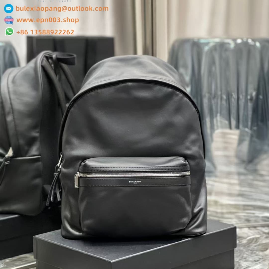 BACKPACK CITY BACKPACK IN MATTE LEATHER BLACK - 534967AAE8M1000