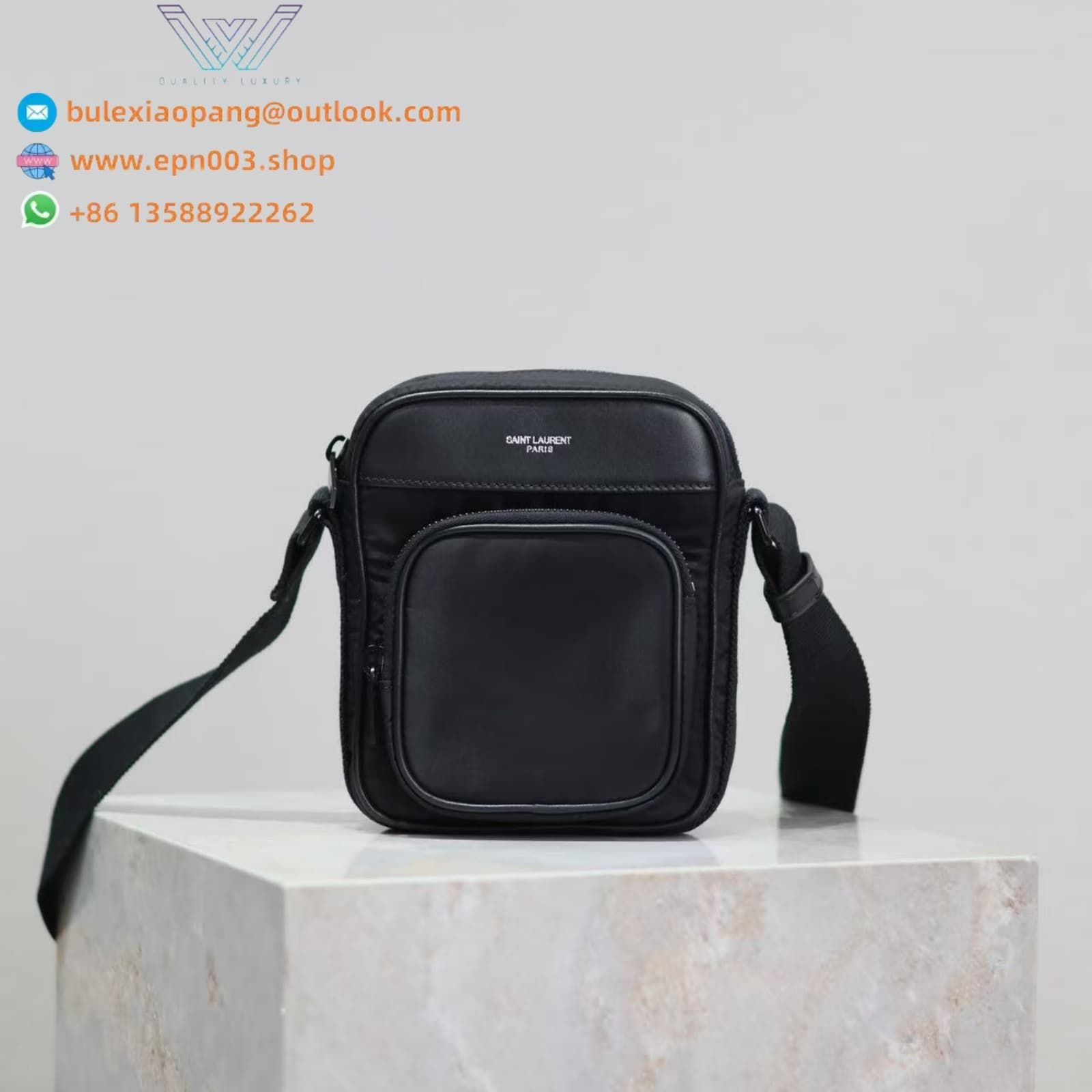 MESSENGER CITY SAINT LAURENT MINI CAMERA BAG IN NYLON BLACK - 779661AADBA1000