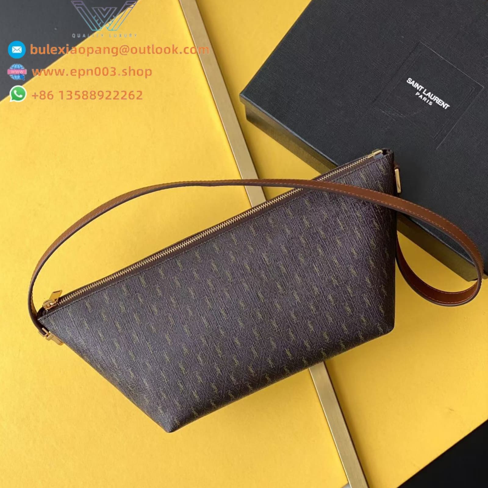 MESSENGER LE MONOGRAMME CROSSBODY BAG IN CASSANDRE CANVAS AND SMOOTH LEATHER - 667490FABLK2166