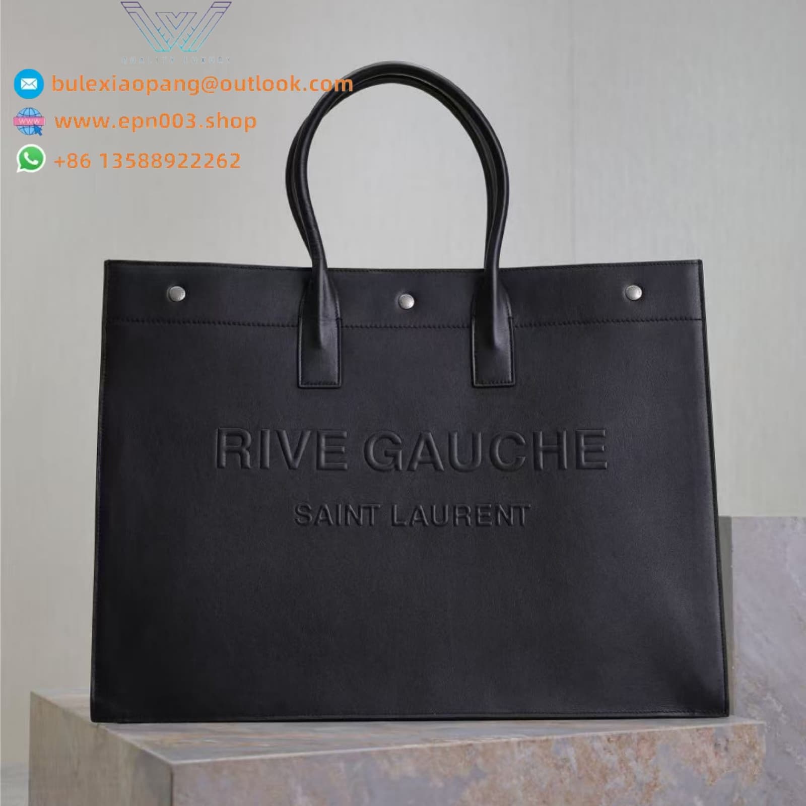 RIVE GAUCHE LARGE TOTE BAG IN SMOOTH LEATHER - 587273CWTFE1000
