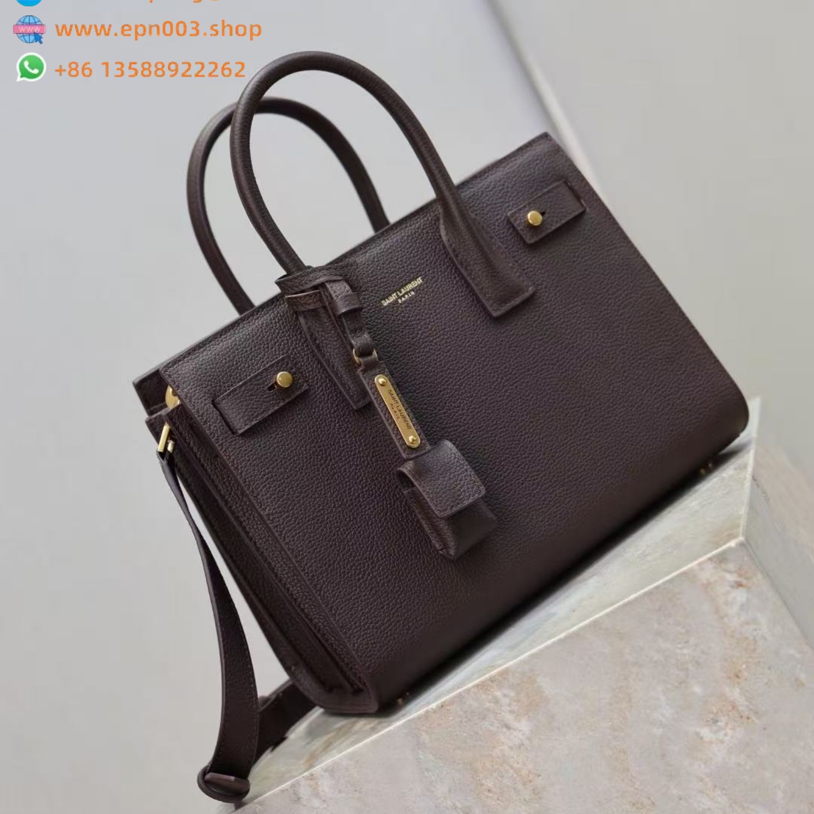 SAC DE JOUR IN SMOOTH LEATHER – NANO/BABY CHICORY COFFE - 39203502G9W2899