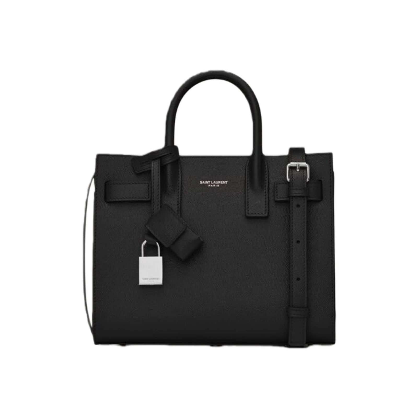 SAC DE JOUR IN GRAINED LEATHER - NANO/BABY BLACK - 392035B681N1000