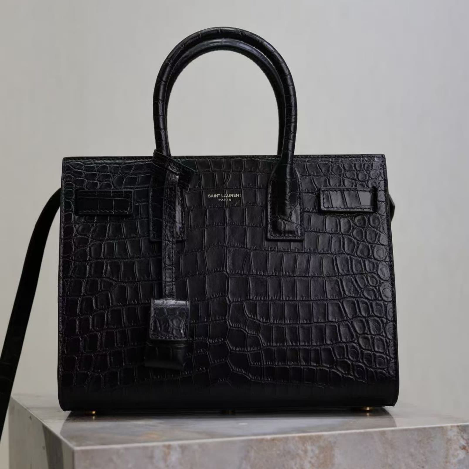 SAC DE JOUR IN CROCODILE-EMBOSSED LEATHER - NANO - 392035DZEAW1000