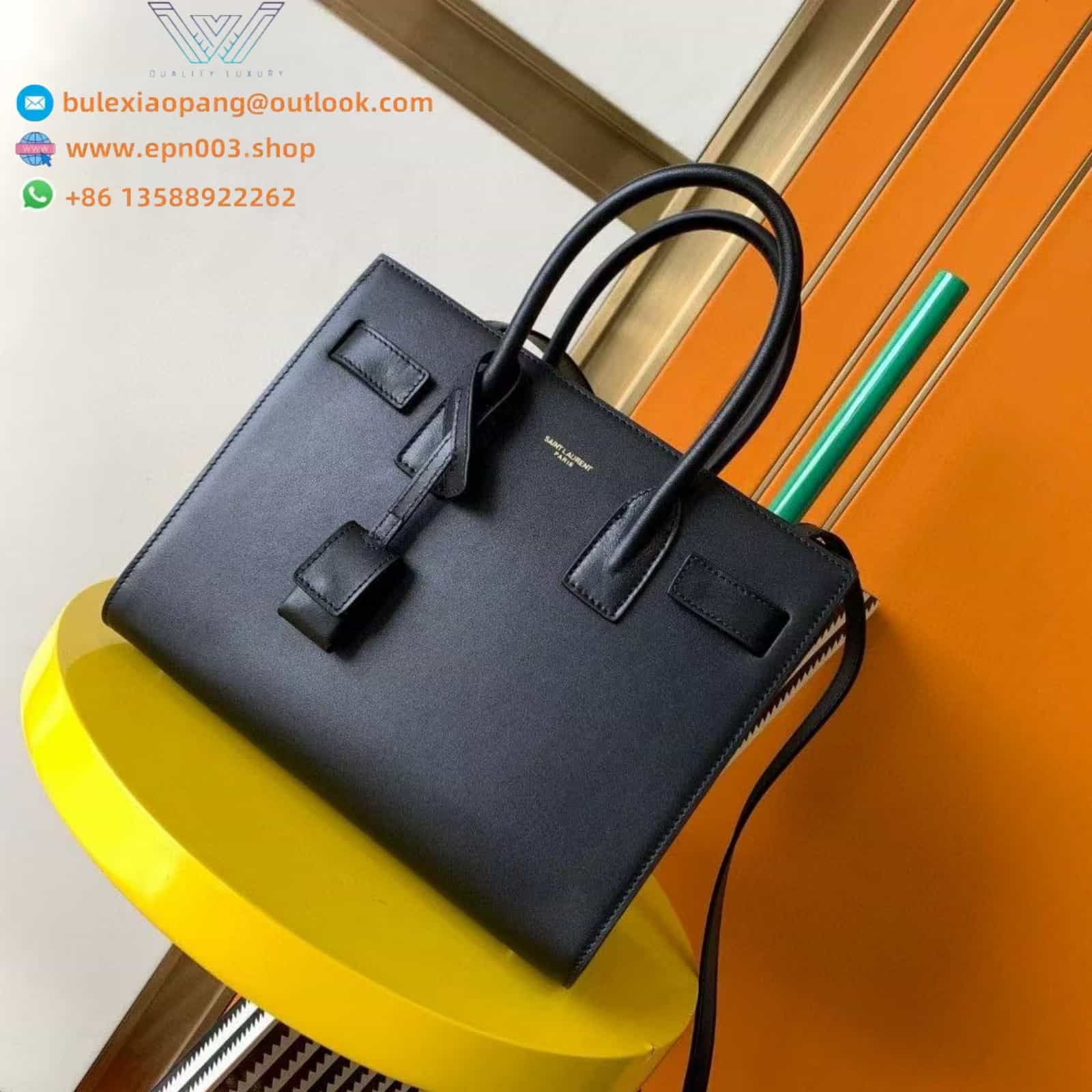 SAC DE JOUR IN SMOOTH LEATHER - NANO/BABY BLACK - 39203502G9W1000