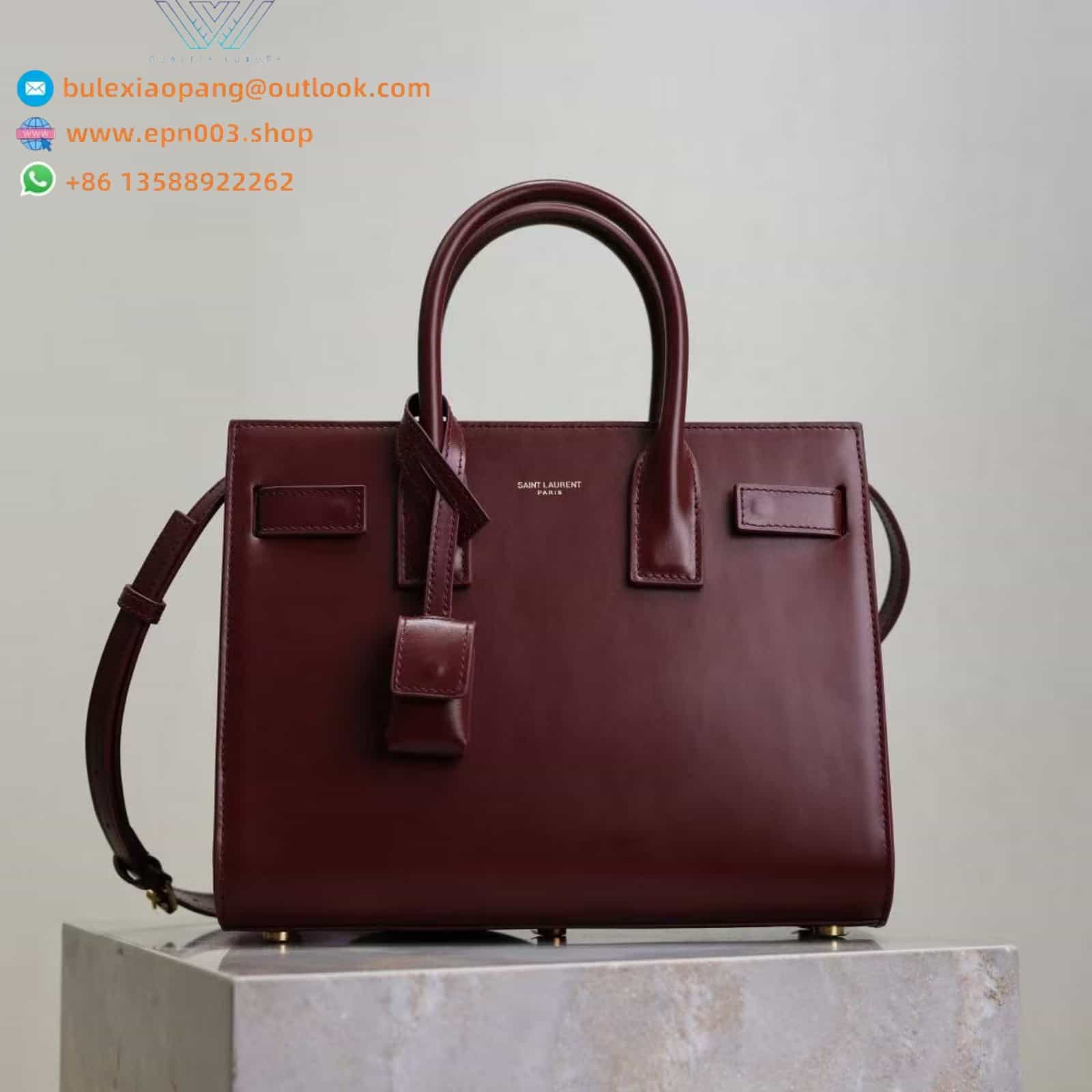 SAC DE JOUR IN SMOOTH LEATHER - NANO/BABY ROUGE MERLOT - 39203502G9W6592