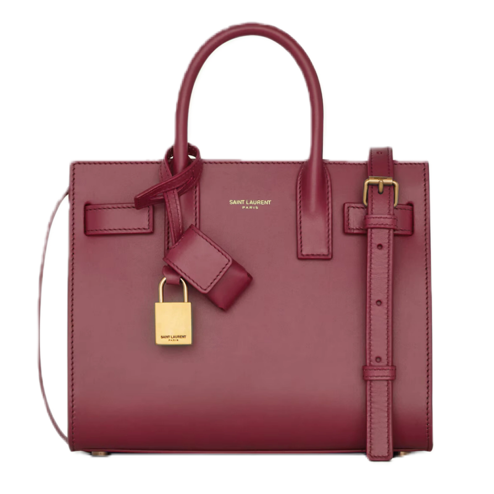 SAC DE JOUR IN SMOOTH LEATHER - NANO/BABY ROUGE MERLOT - 39203502G9W6592
