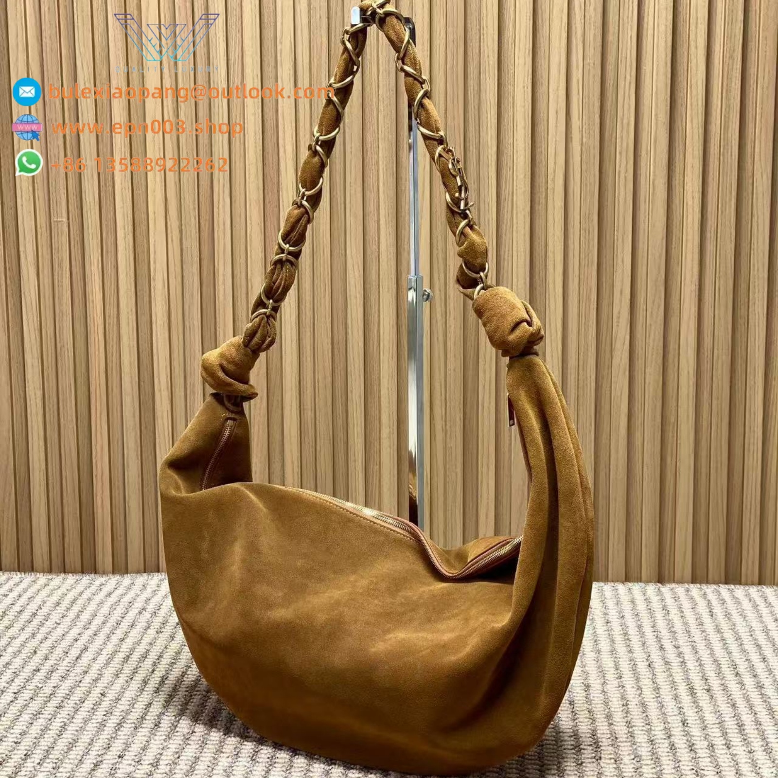 AMALIA HOBO IN SUEDE CARAMEL COGNAC - 8622101U80W2916