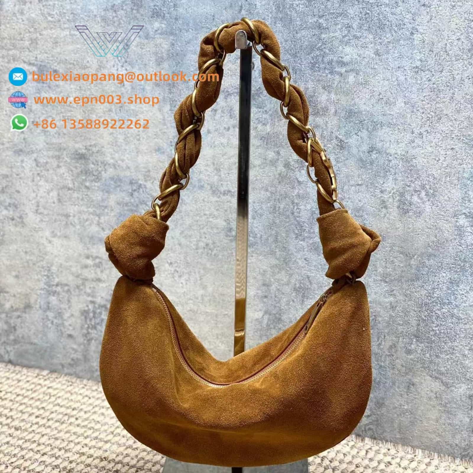 AMALIA MINI HOBO IN SUEDE CARAMEL COGNAC - 8625581U80W2916