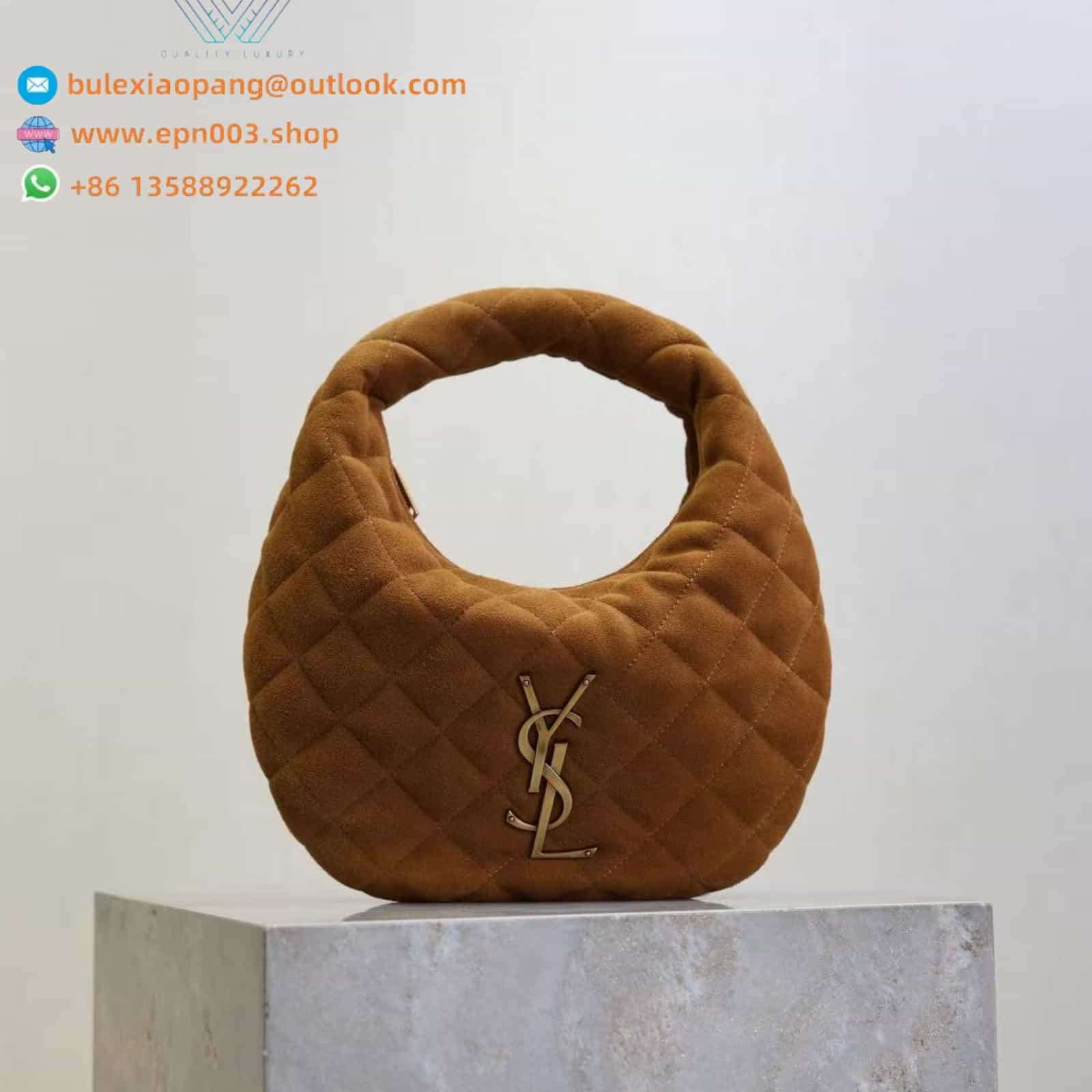 ICARINO IN QUILTED SUEDE CARAMEL COGNAC - 8516891U8072916